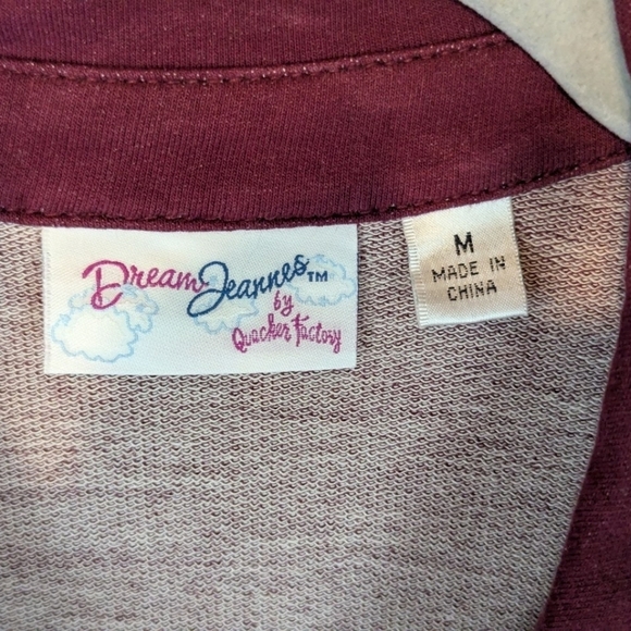 Dream Jeannes by Quacker Factory burgundy medium button up sequined - Picture 3 of 14